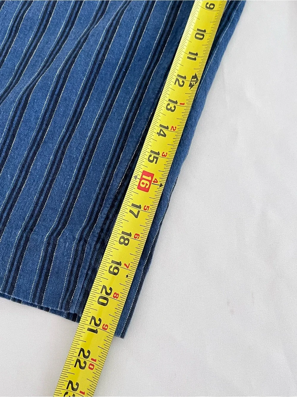 Banana Republic Blue Striped Women Linen and Cotton Rowan Wide Leg Pants